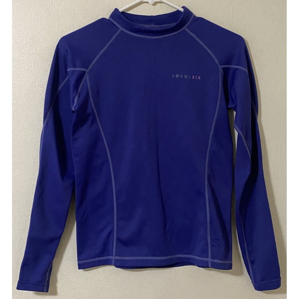 Level Six Women's Small Long Sleeve Blue-Purple Base Layer Shirt Paddle Surf